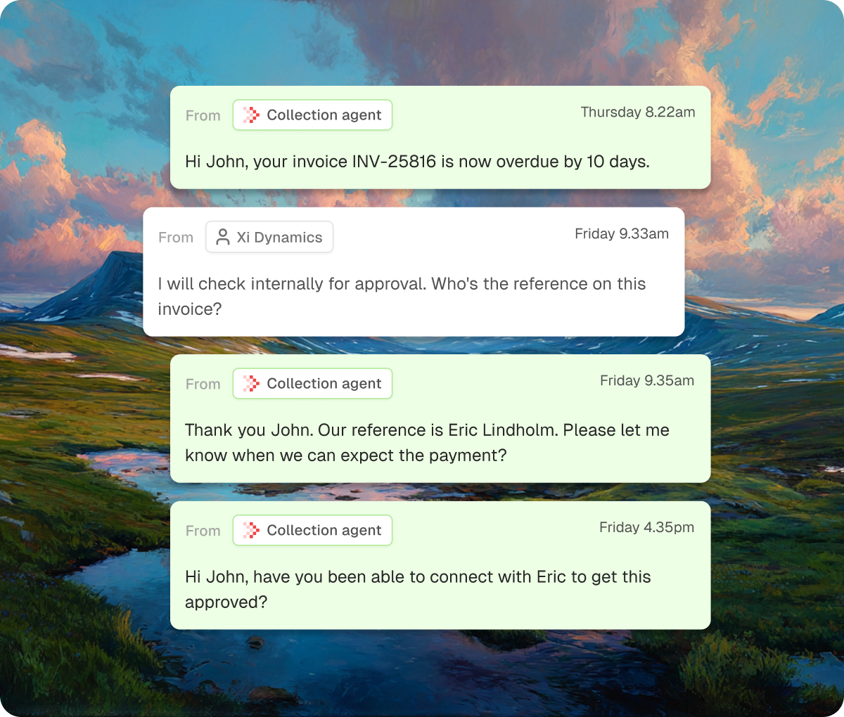 Personalised reminders, replies and follow-ups