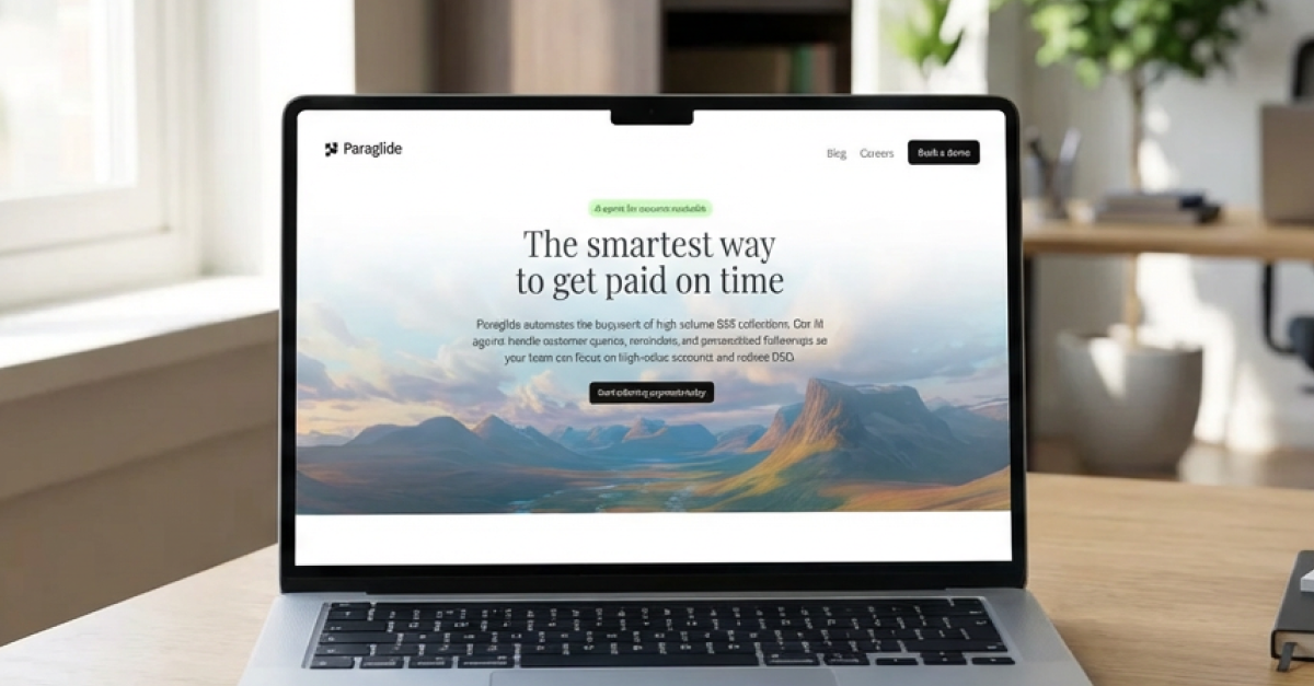 Paraglide homepage showing AI-powered AR automation platform